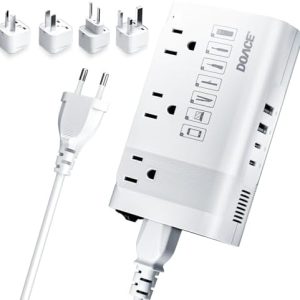 DOACE Voltage Converter US to Europe, 350W Converter for European Travel for Curling Iron and Hair Straighteners, 220V to 110V Converter Plug Adapter with 2 USB A & 2 USB C Ports